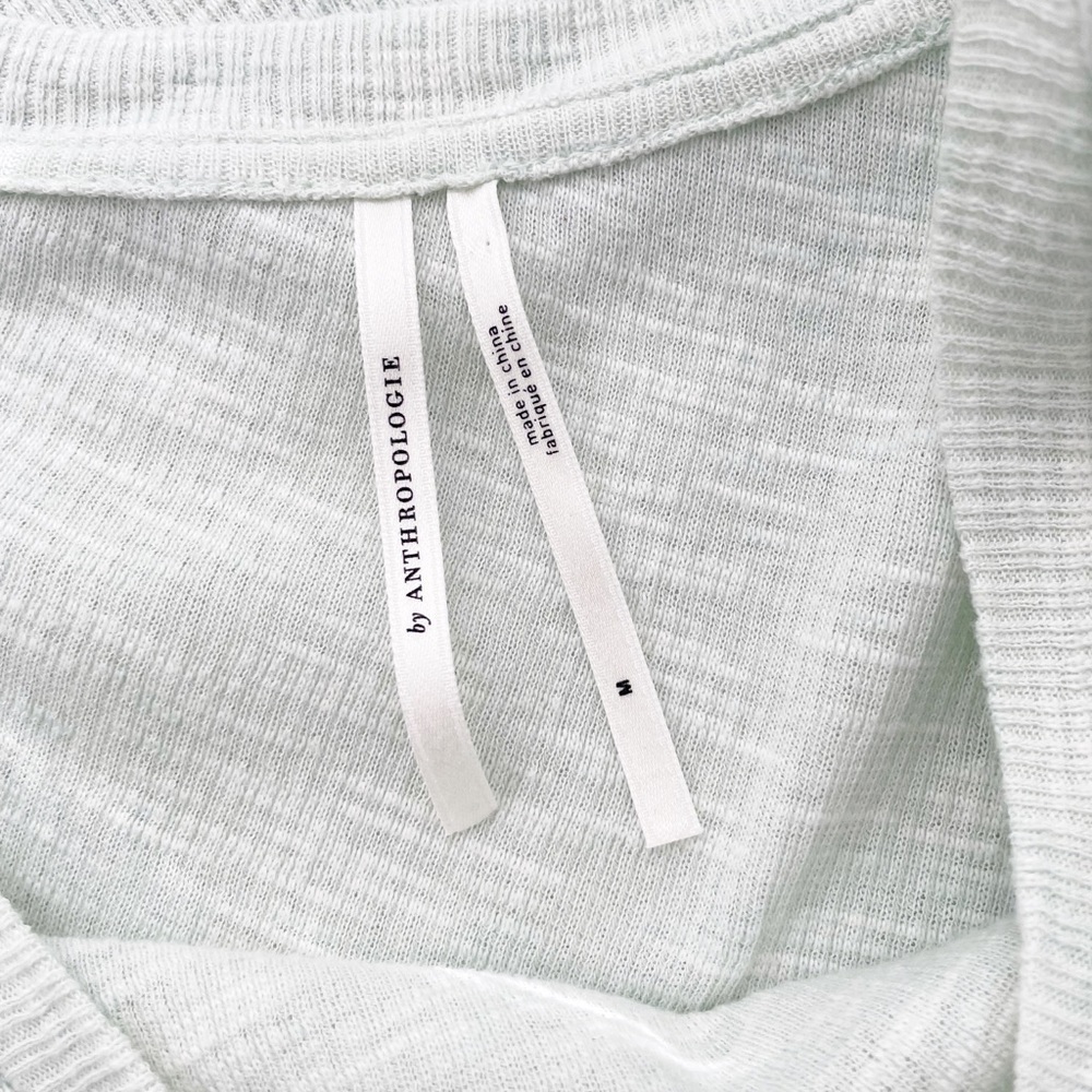 Anthropologie Light Green Asymmetrical Long Sleeve Pullover Top Size Medium - Picture 11 of 12